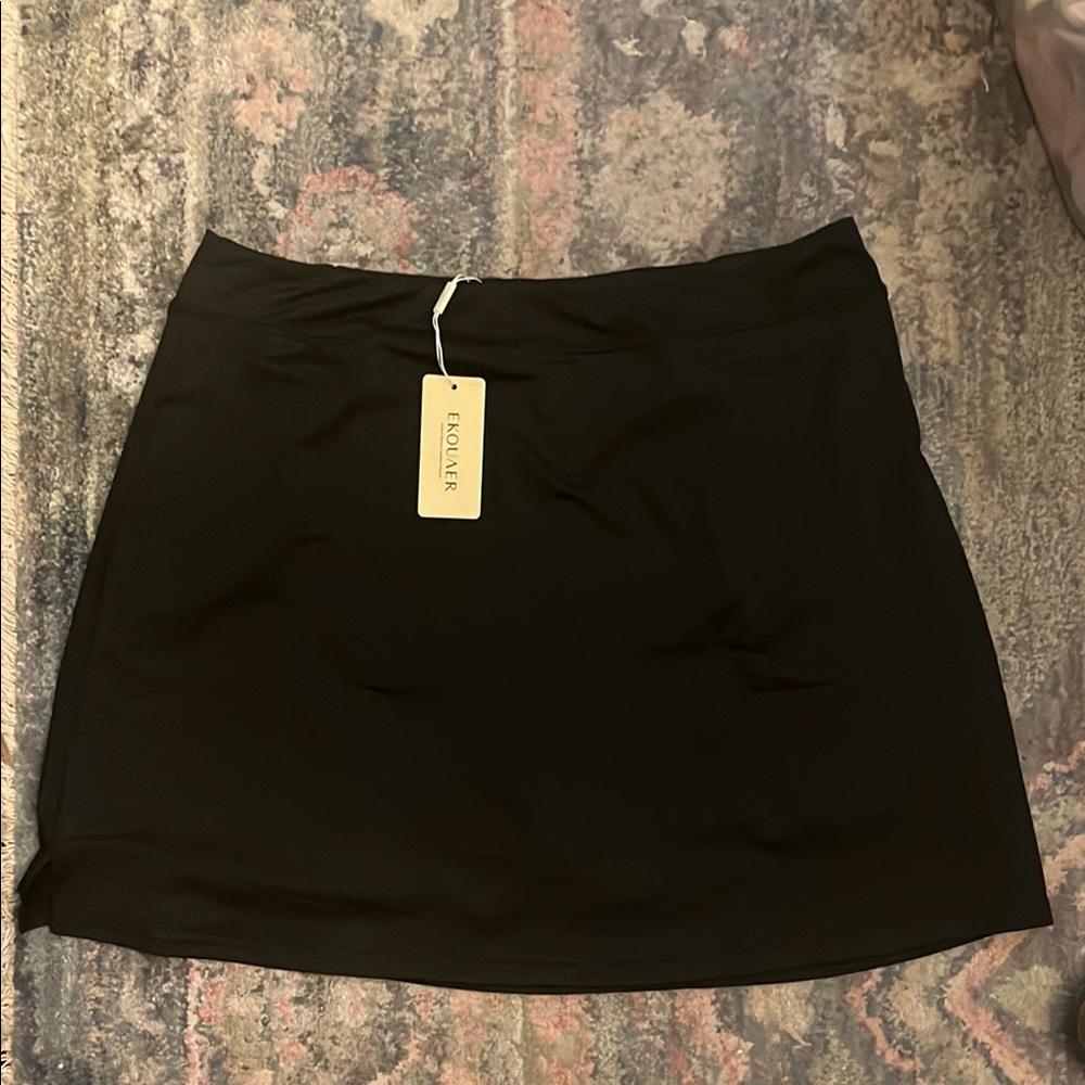 Black Mini Pencil Skorts for Casual Wear